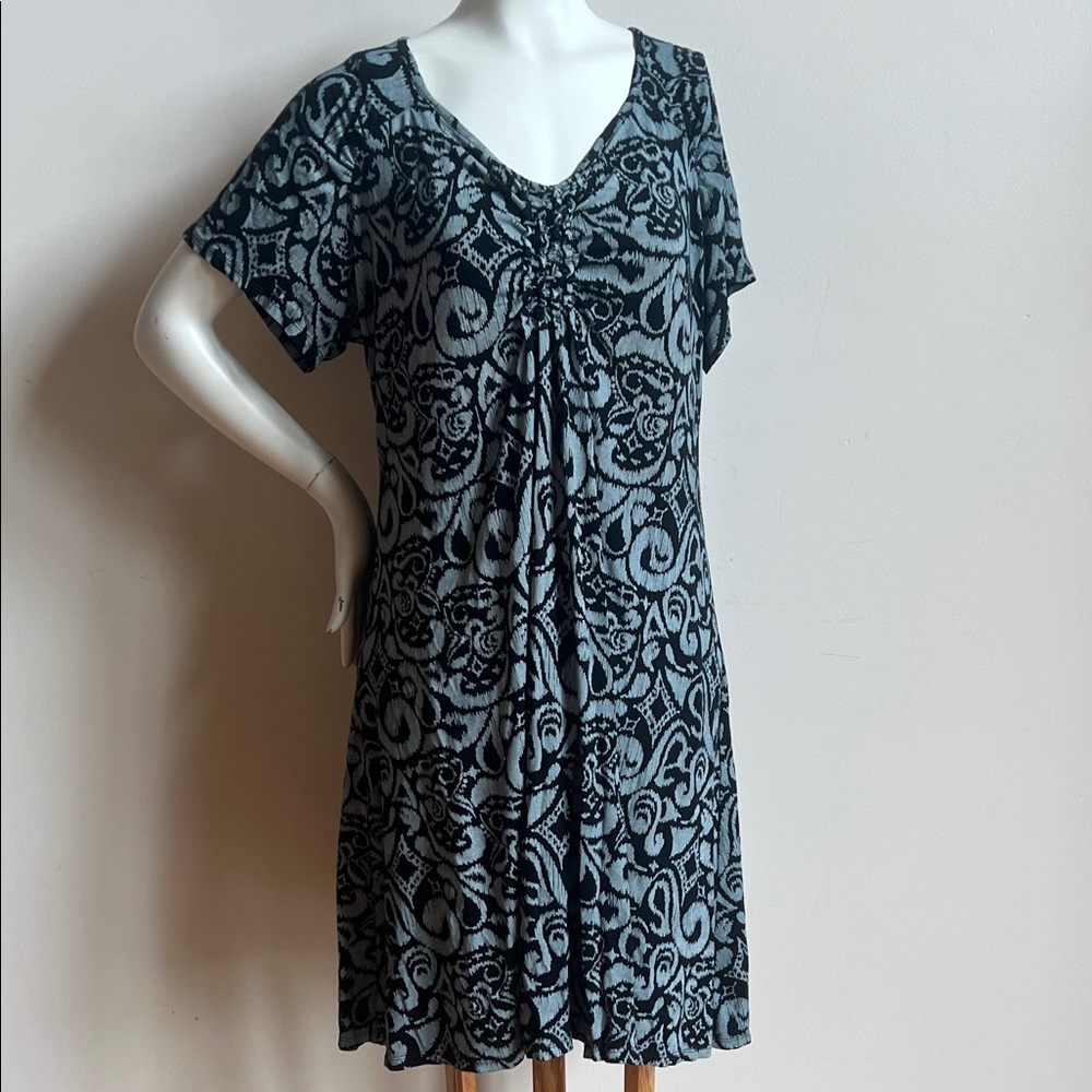 Fresh Produce dress Black swirled comfortable dress